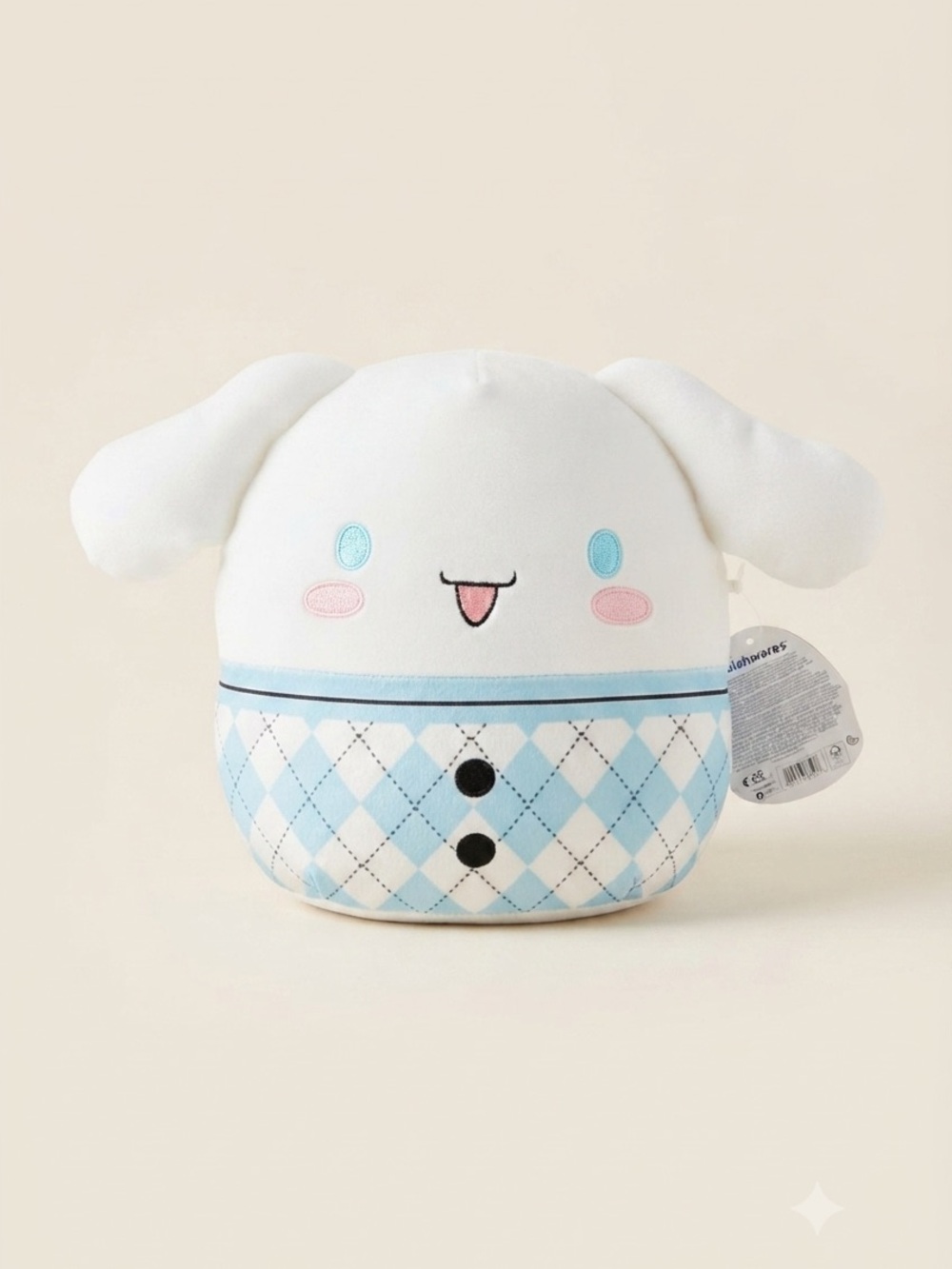Squishmallows Sanrio Cinnamoroll 8” Plush Blue Argyle Hello Kitty & Friends NWT